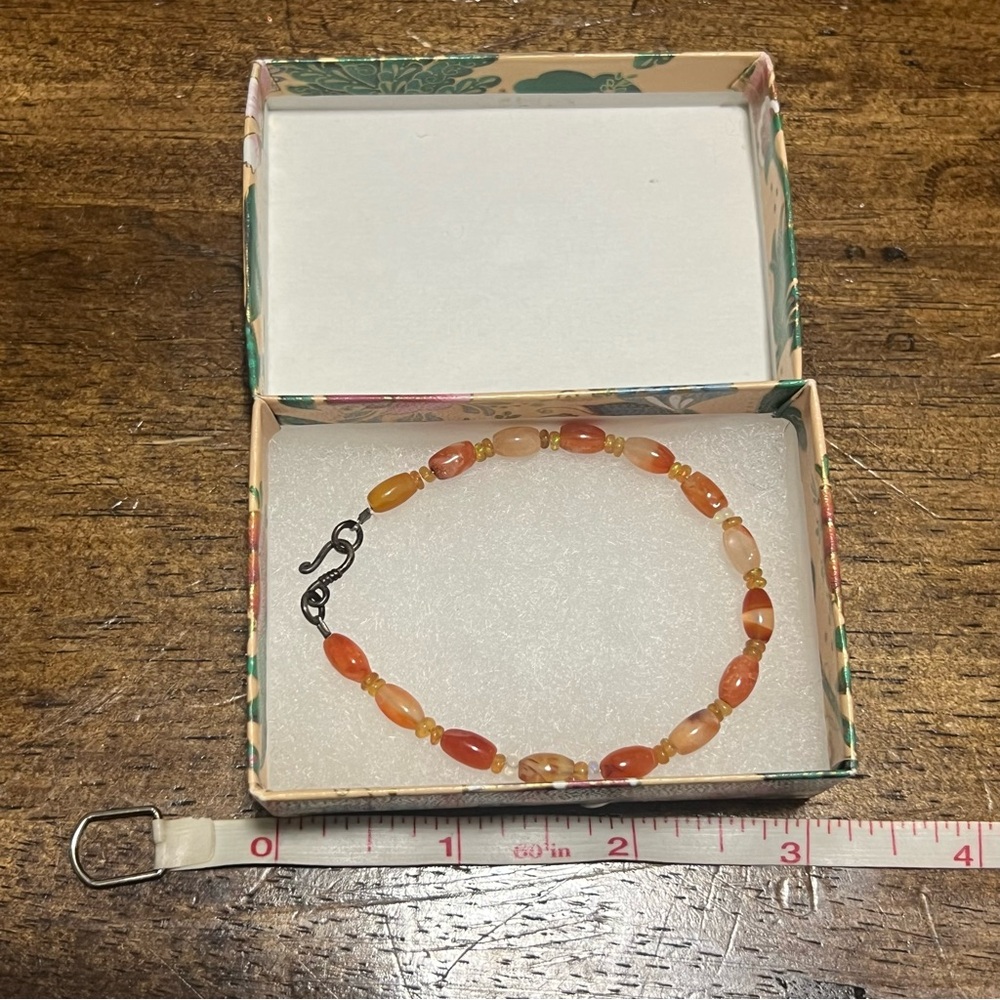 Elegant Orange Beaded Bracelet